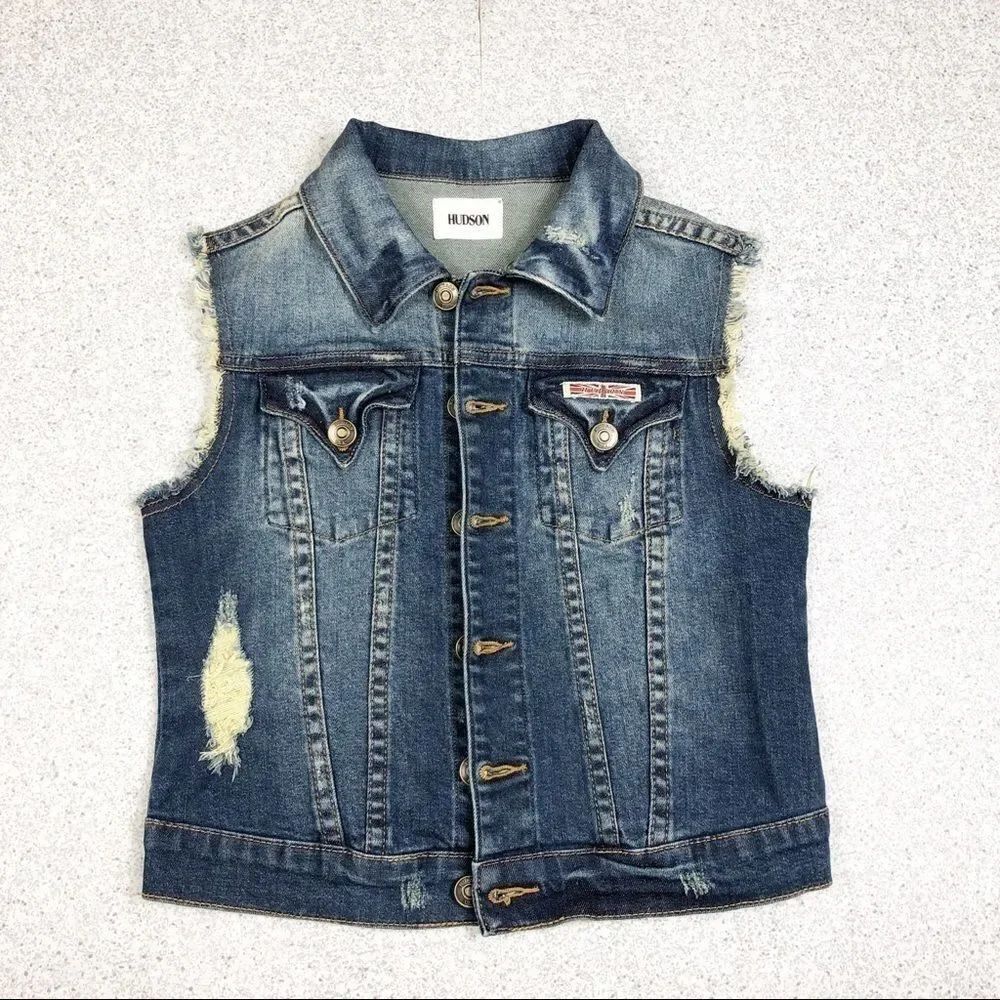 Hudson | Distressed Denim Vest - Picture 2 of 7